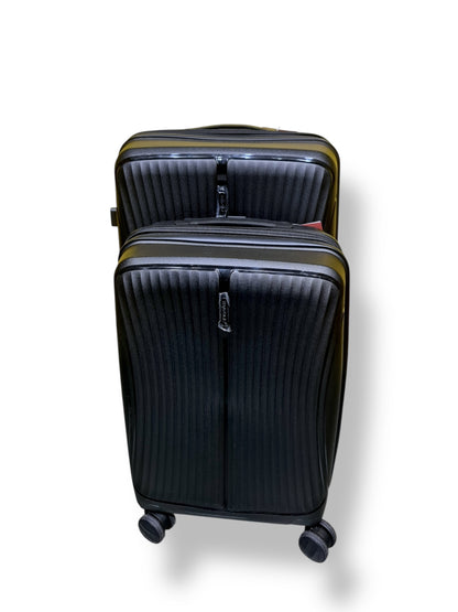 2-Piece Black Luggage Set – Expandable, Lightweight & Travel-Ready Design