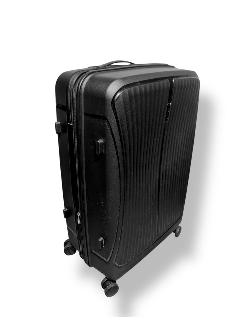 Black 2-Piece Trolley Luggage Set – Expandable with Anti-Theft Zipper