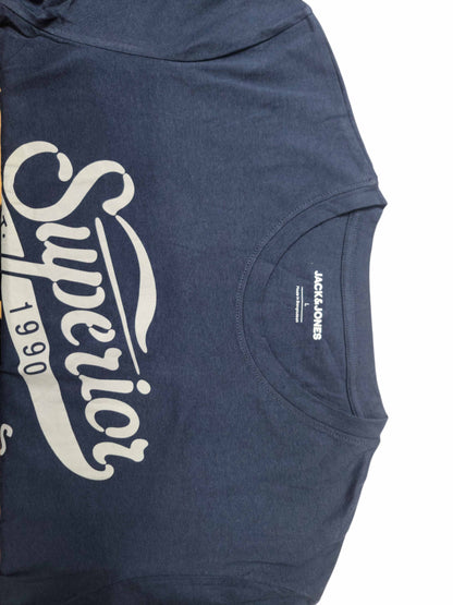 Jack & Jones Unisex T-Shirt – Blue with Superior Logo Print
