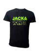 Black Jack & Jones unisex t-shirt with neon green printed logo – size M