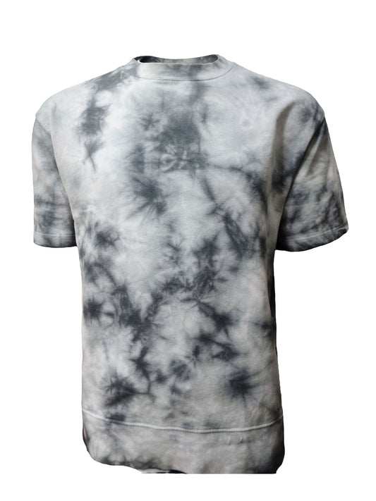 Black and grey tie-dye t-shirt by Bershka, short sleeves, size M, unisex fit