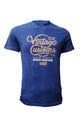 Blue Jack & Jones t-shirt with orange vintage print, short sleeves, size M, unisex fit

