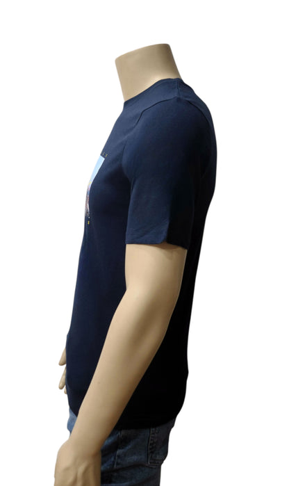 Jack & Jones Unisex Cityscape Graphic T-Shirt – Blue, Size XS