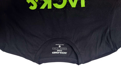 Jack & Jones Unisex Neon Logo T-Shirt – Black, Size M